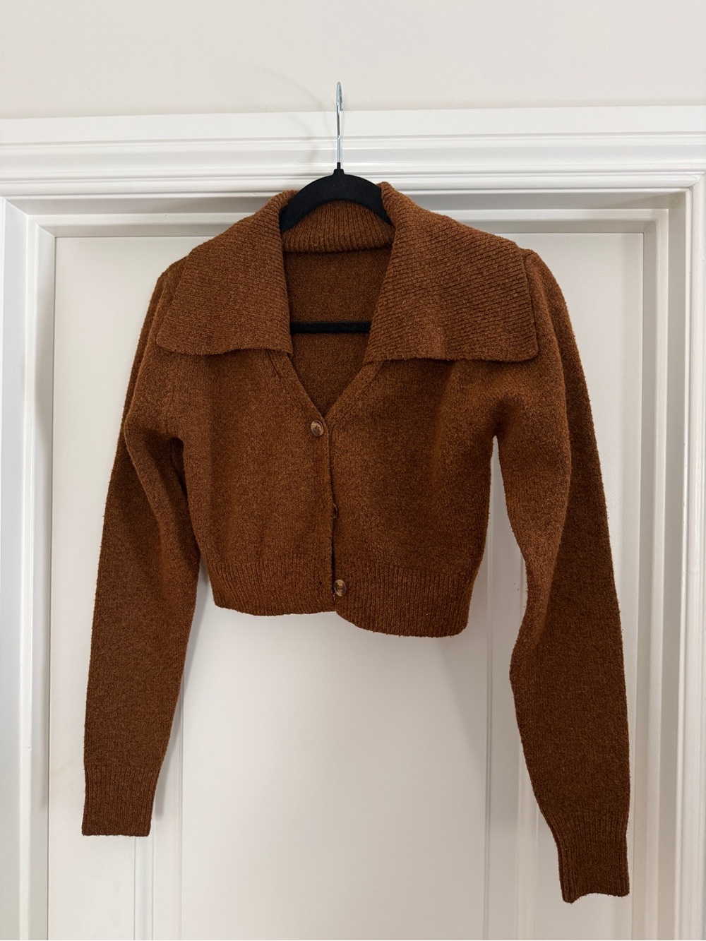 Commense Cropped Teddy Jacket in Rich Brown